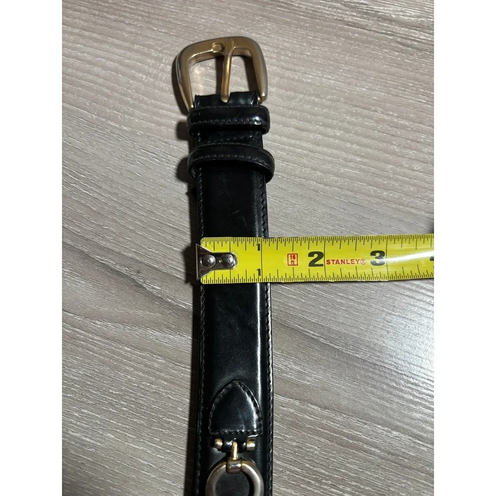 Salvatore Ferragamo Womens Black Leather Gancini Logo Belt Gold Silver Hardware